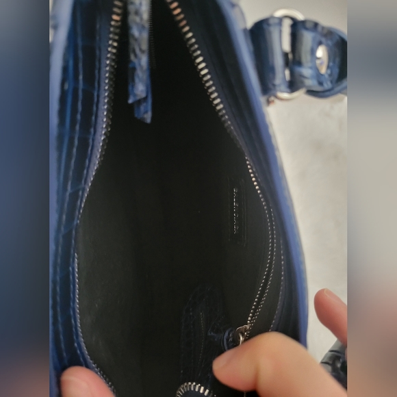 Authentic Balenciaga Mini City Croc in Navy with Silver hardware - Picture 2 of 7